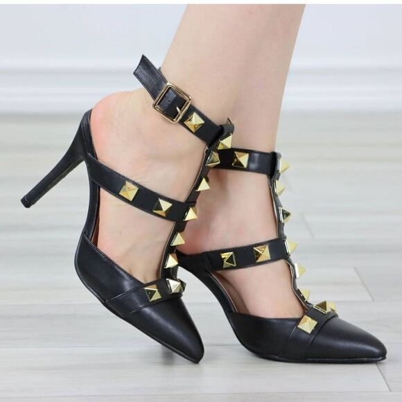 Nicole Miller NY Women’s Studded Heel with Strap A9 - Picture 1 of 10
